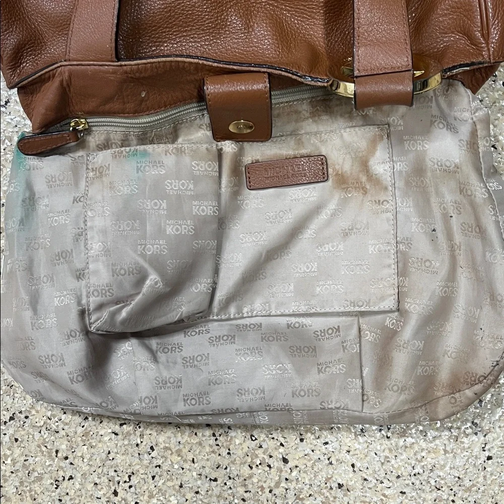 Michael Kors Fulton Large Leather East West Tote Bag Luggage Handbag Brown - Picture 12 of 12